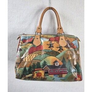 It's In The Bag Unge-potch-ket Fall Novalty Bag Leather Handles Harvest Pumpkins